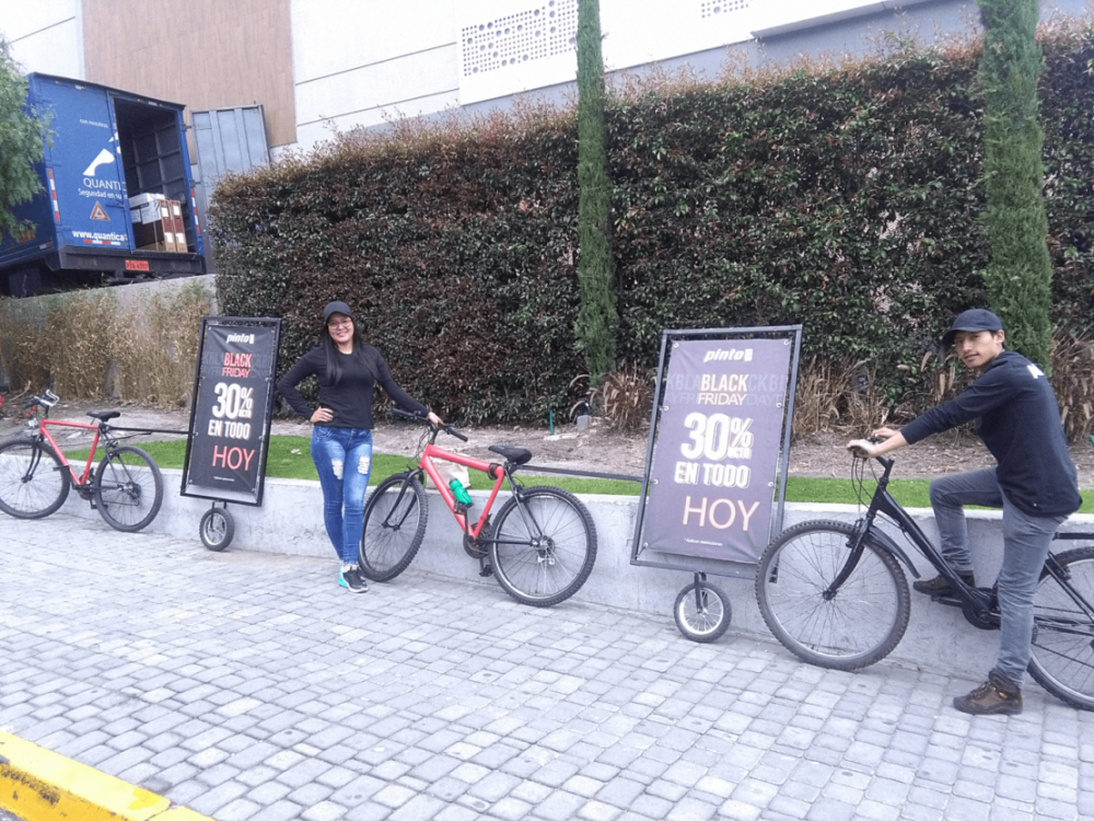 Bicicletas publicitarias campaña tiendas pinto quito3
